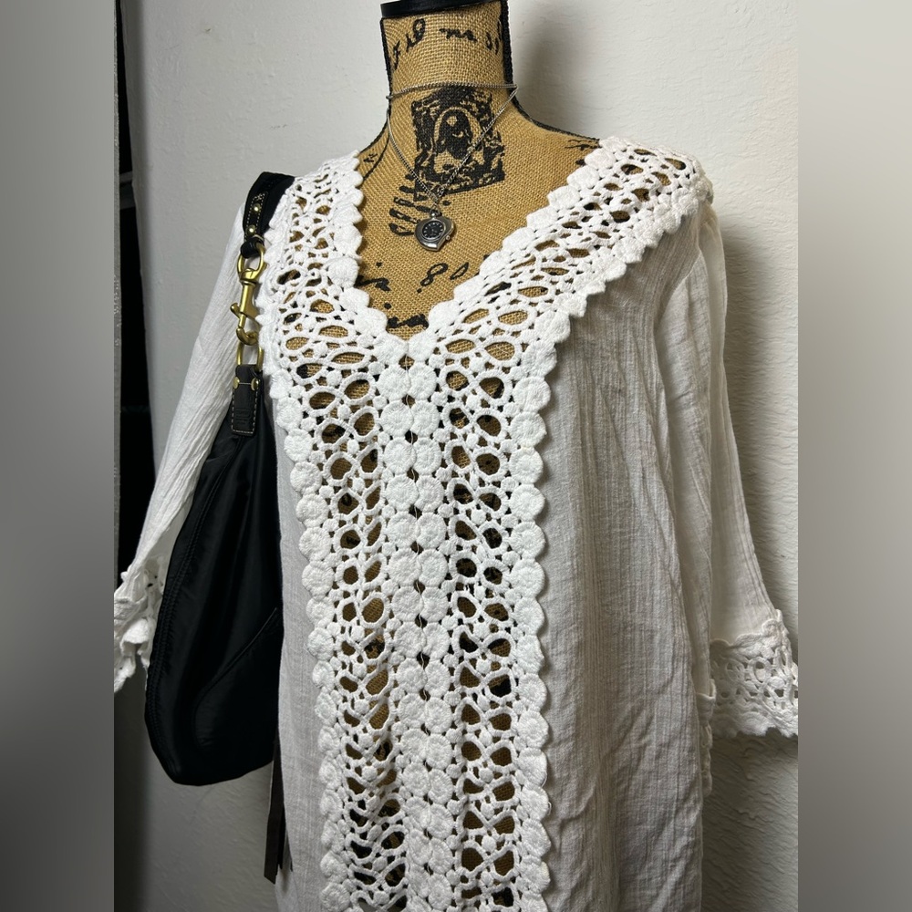 bohemian style 100% cotton club z collection beach swim cover up flowy dress